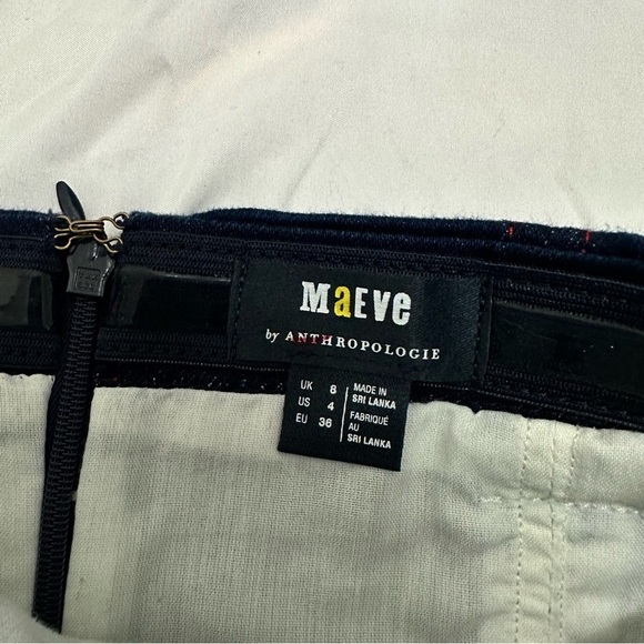 ANTHROPOLOGIE Maeve Rosette Strapless Fit & Flare Denim Mini Dress 4 - Picture 7 of 8